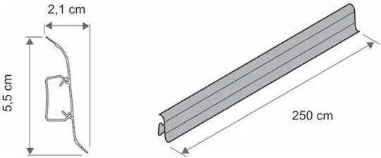 Vilo Flex Pvc Skirting Board Light Oak Print