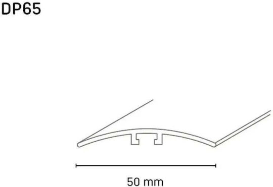 Transition Strip Concealed Installation Doellken 50 Mm Silver 0.93 M