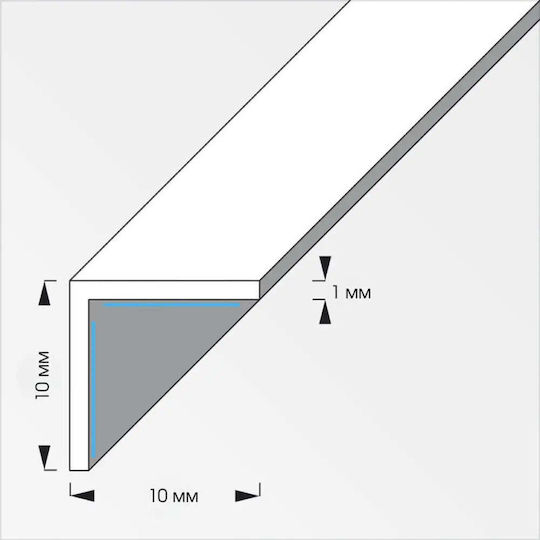 Pvc Self-adhesive Angle Profile 10x10 Mm 1 M Alfer Aluminium