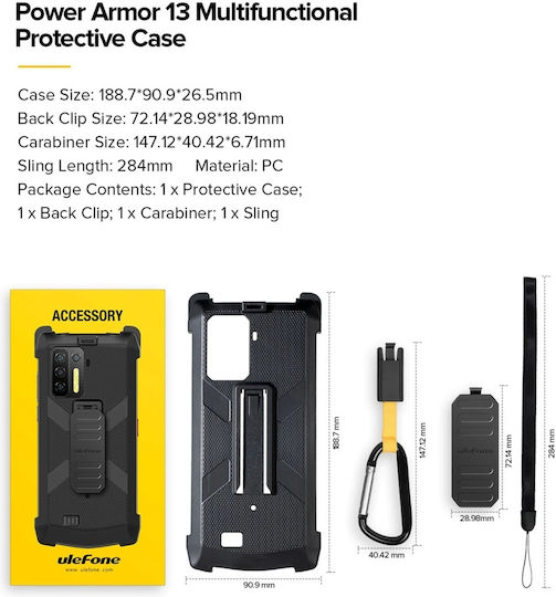 Ulefone Back Cover Power Armor 13 Μαύρο