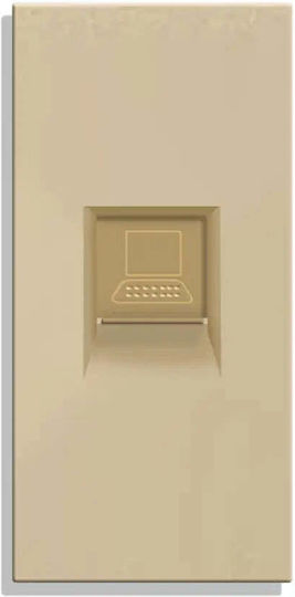 Rj45 Socket 1/2 Module Mechanism Gold Luxon