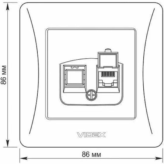 Priză de Rețea Computer Vf-bnsk1pc6-bg Cat6 Binera Videx Grafit
