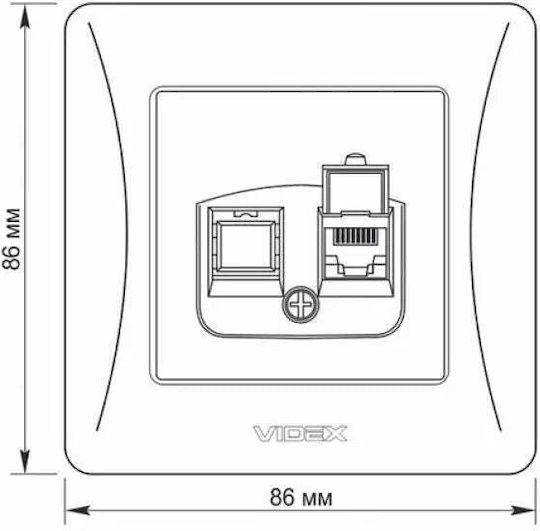 Cat6 Computer Socket Vf-bnsk1pc6-w Binera Videx White