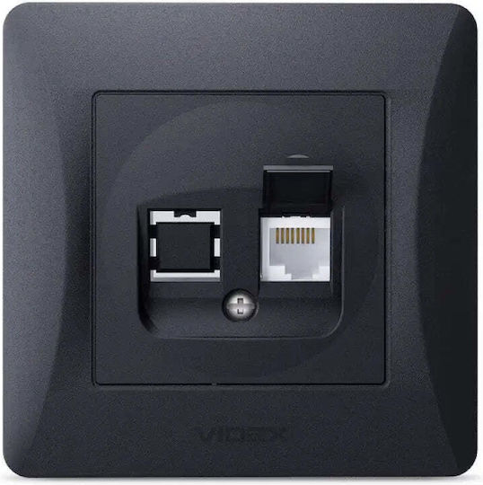 Priză de Rețea Computer Vf-bnsk1pc6-bg Cat6 Binera Videx Grafit