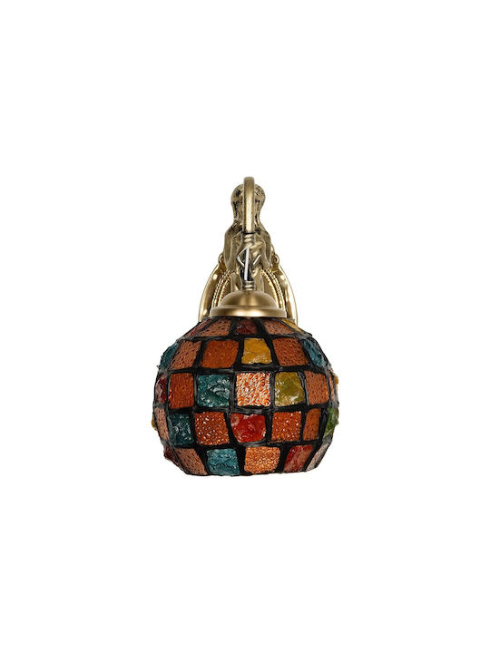 GloboStar Mermaid Vintage Φωτιστικό Τοίχου με Ντουί E27 Μπρούτζινο 30x27εκ.
