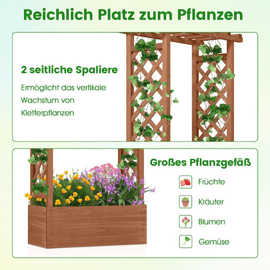 Costway Wooden Orange Planter Box 152x32x66cm