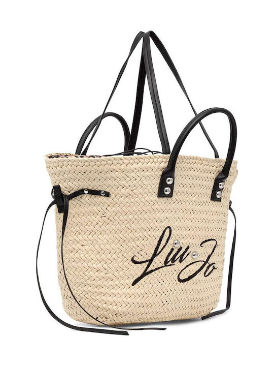 Liu Jo Logo Γυναικεία Tote Τσάντα Ψάθινη