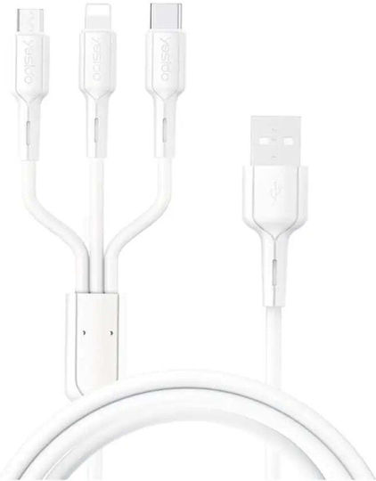 3 In 1 Cable Iphone Micro Usb Usb-c Yesido