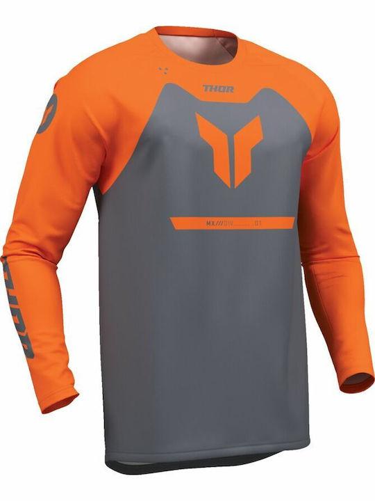 Thor Μπλούζα Menace Racewear Ridemode Gray Πορτοκαλιά Charcoal Γκρί Polyester