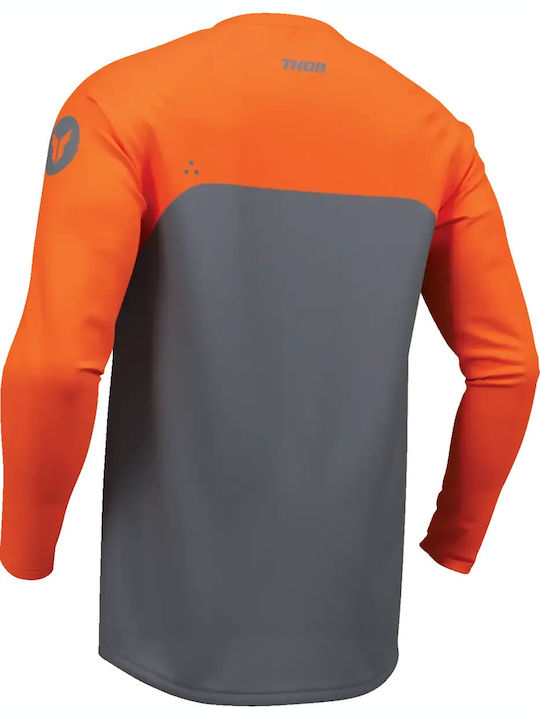 Thor Мотоциклетна Блуза Menace Racewear Ridemode Сиво Оранжево Въглен Полиестер
