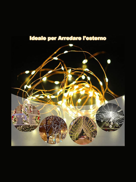 Light 8 Functions & Waterproof Connection LED Garland Lights IP65 Warm White