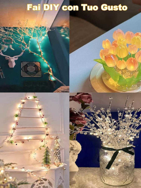 Light 8 Functions & Waterproof Connection LED Garland Lights IP65 Warm White