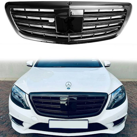 Mask Mercedes-Benz S-Class W222 13-20 AMG Look Night Edition Black Glossy 1 Piece Mercedes Benz Carner