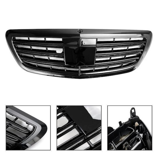 Mask Mercedes-Benz S-Class W222 13-20 AMG Look Night Edition Black Glossy 1 Piece Mercedes Benz Carner