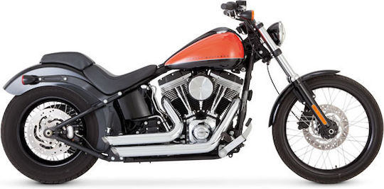 Vance & Hines Motorrad Auspuffanlagen 2 1/2" Harley Davidson Softail '12 '17 Fls Slim Flss Slim S Flstf Fat Boy Flstfs Fat Boy S Flst C Heritage Flstn Deluxe Chrom Shortshots Staggered Exh Pcx Chrom