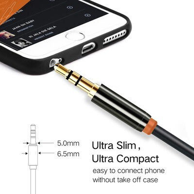 Cabletime 3,5mm Klinkenkabel 3,5mm Stecker - 3,5mm Buchse Schwarz 0,5m mit Vergoldeten Anschlüssen CT-AV311-P11FG