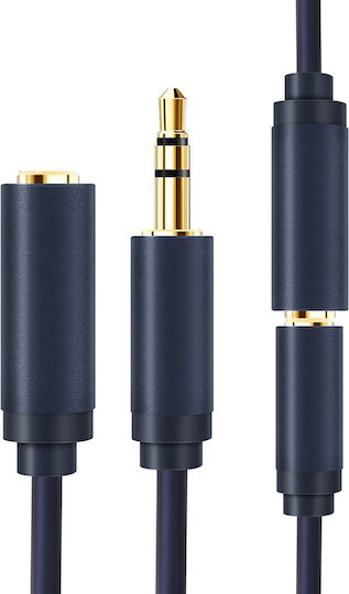 Cabletime 3.5mm Jack Cable 3.5mm Male - 3.5mm Female Blue 15m With Gold Plated Terminals CT-AV302-H11G