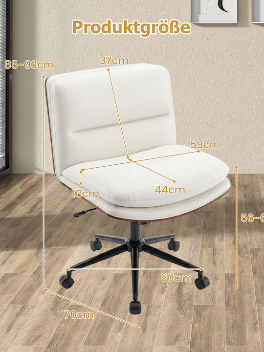 Costway Office Chair with Recline and Adjustable Arms White