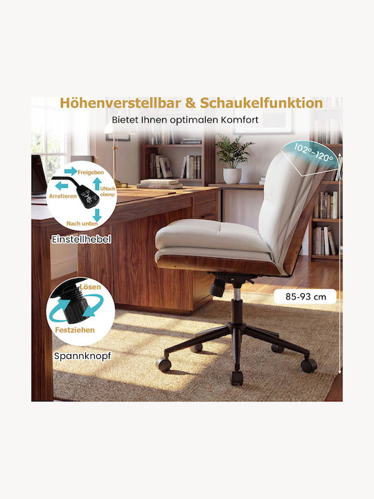 Costway Office Chair with Recline and Adjustable Arms White