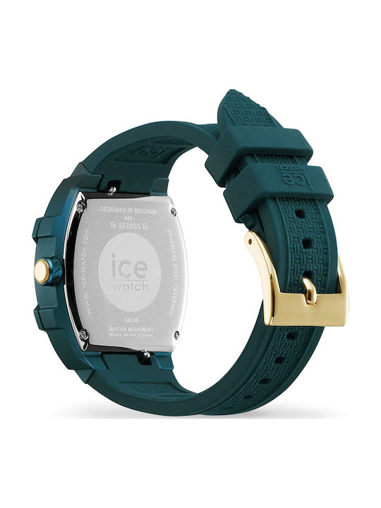 Ice Womens Watch 45mm Battery With Green Metal Bracelet