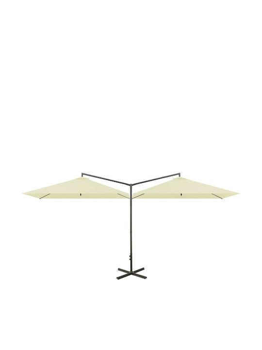 Quadratischer Metallischer Garten- und Terrassen-Sonnenschirm Sand 6x2.9m