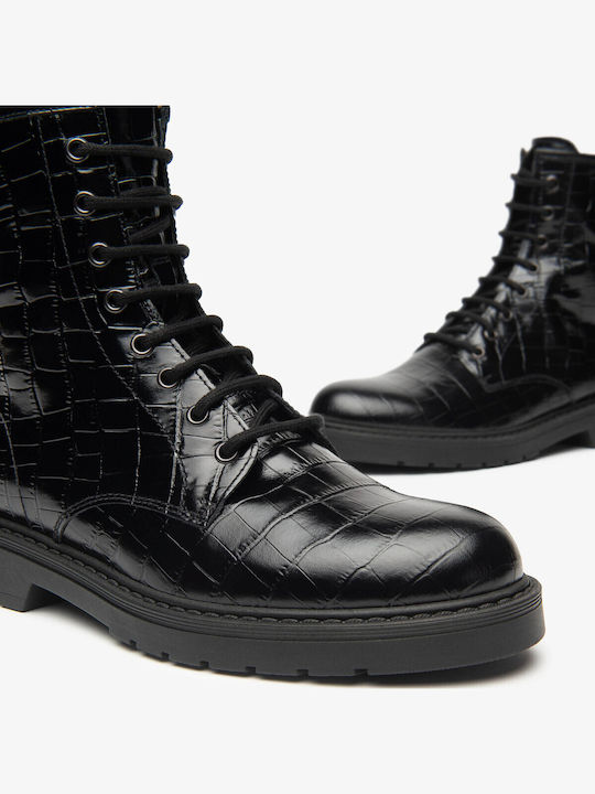 Ghete De Piele Dama Ankle Boots Negre
