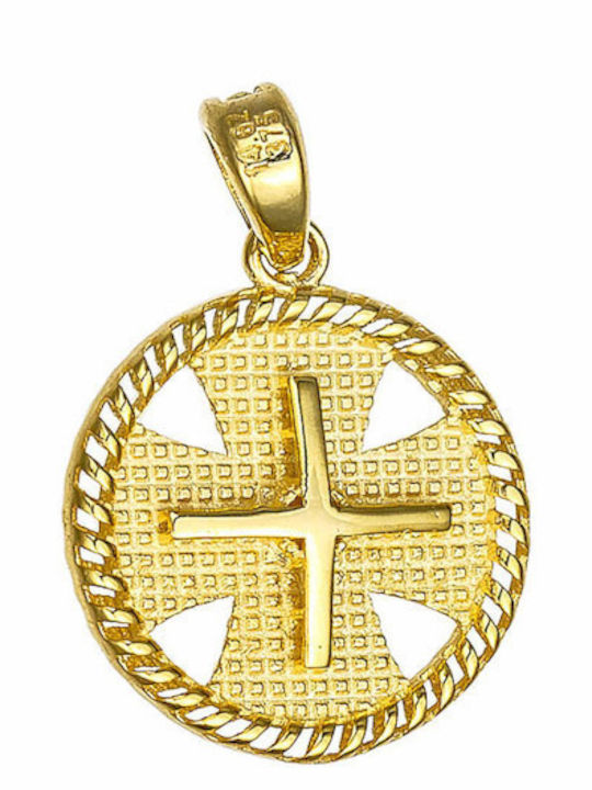 Kritsimis Pendant Constantine Coin Gold 9K Kritsimis Pendant Constantine Coin Gold 9K