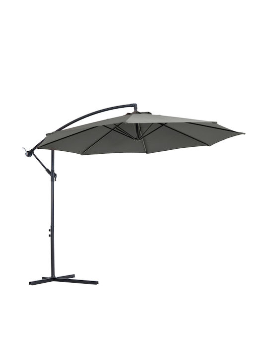 Hanging Circular Metal Parasol Grey Φ3xH2.5m