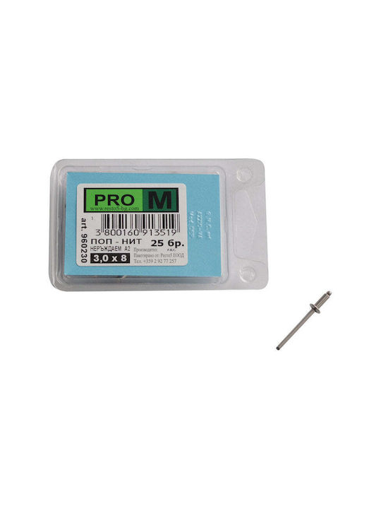 Nituri Pop Inox 25 Bucăți 3 X 8 Mm Pro M