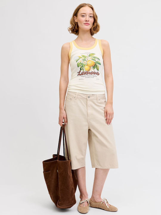 Women's Cotton Sleeveless Yellow Blouse