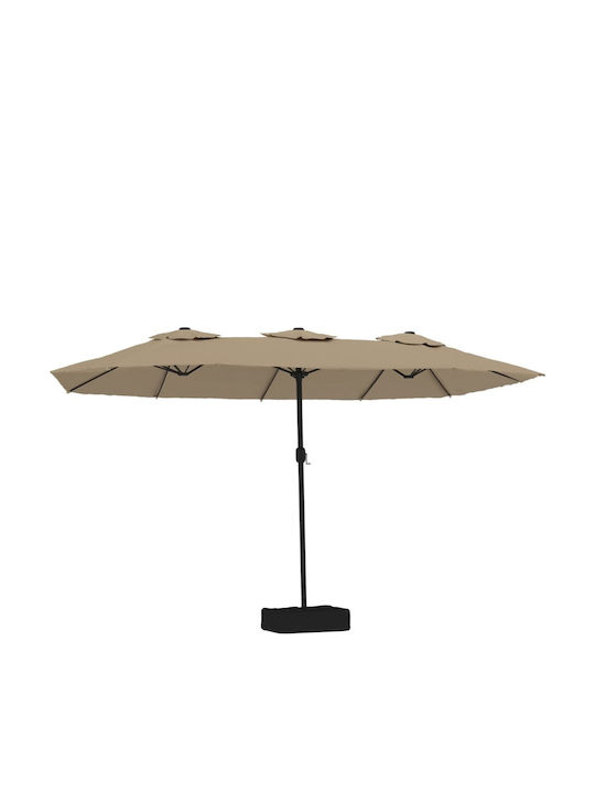 Squared Plastic Brown Parasol 4.49x2.65xH2.45m