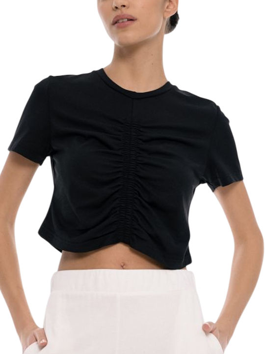 Bluza Damă Crop Top Neagră