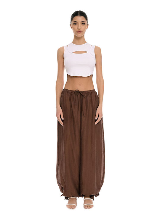 Bluza Damă Crop Top Alb