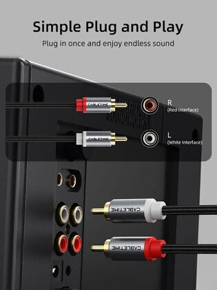 Cabletime Кабел 2x RCA Мъжки - 2x RCA Мъжки 5м