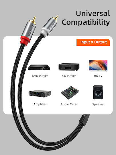 Cabletime Cablu 2x RCA masculin - 2x RCA masculin 3m CT-RCA-AG3