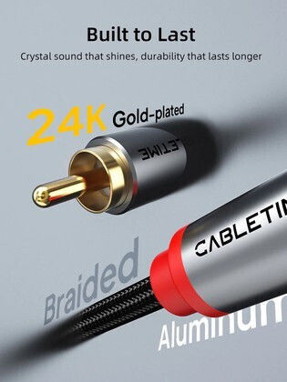 Cabletime Cablu 2x RCA de Sex Masculin - 2x RCA de Sex Masculin 2m
