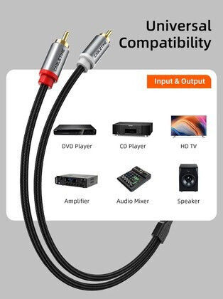 Cabletime Cablu 2x RCA de Sex Masculin - 2x RCA de Sex Masculin 2m