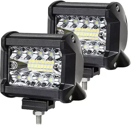 LED Super Triple-Row 60W Waterproof Headlights & Wiring Harness & Bull-Bar 2000lm-12/24V Tc-398