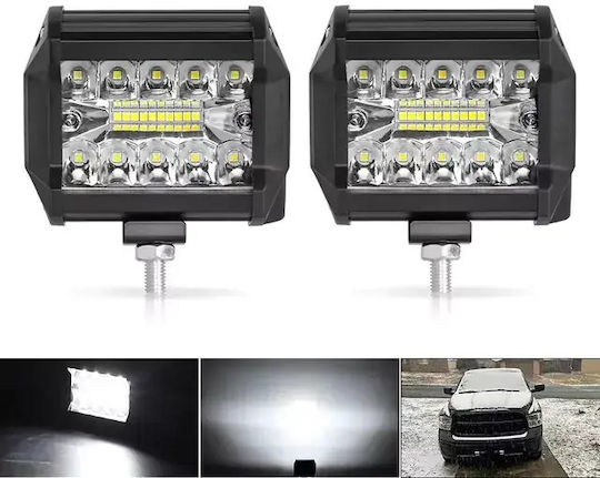LED Super Triple-Row 60W Waterproof Headlights & Wiring Harness & Bull-Bar 2000lm-12/24V Tc-398