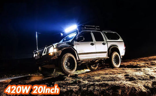 Led Super Triple-row 420watt Aδιάβροχη Μπάρα & Πλεξούδα & Bull-bar 14000lm-12/24volt Tc-401