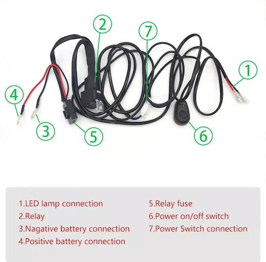 LED Super Triple-Row 60W Waterproof Headlights & Wiring Harness & Bull-Bar 2000lm-12/24V Tc-398