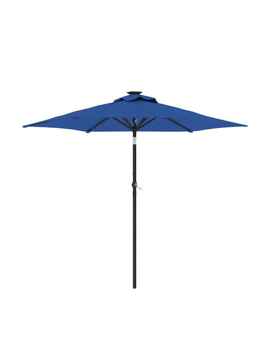 Round Metal Parasol Blue F2.12xY2.12m