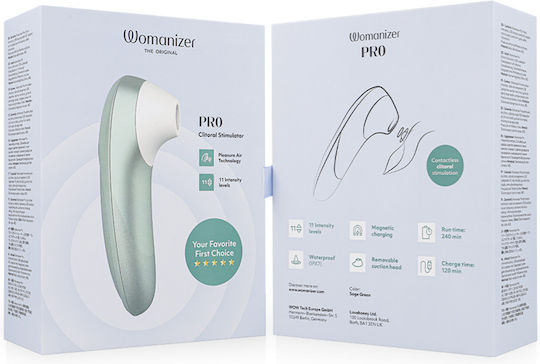 Womanizer Pro Vibrant Clitoral Stimulator Sage Green