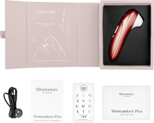 Womanizer Pro Vibrant Clitoral Stimulator Burgundy