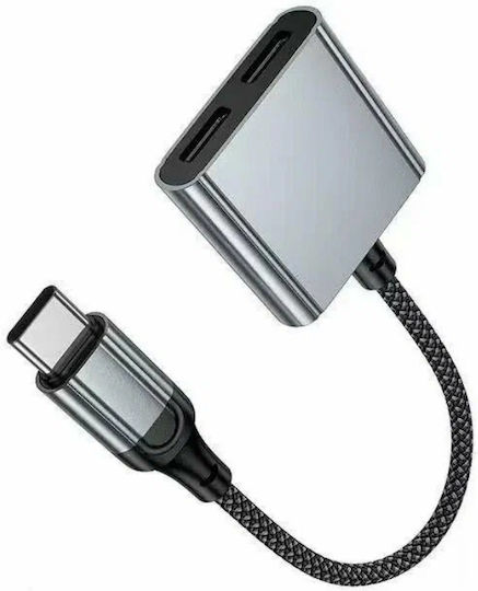Hoco Μετατροπέας USB-C male σε USB-C female 1τμχ 51097-OC