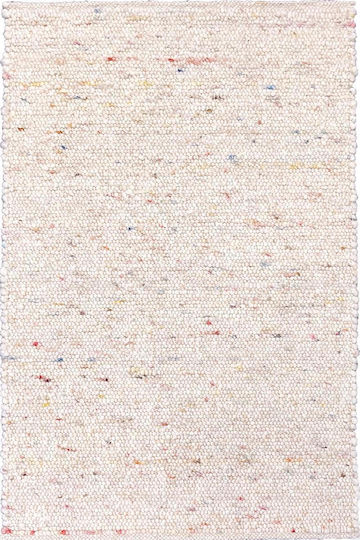 Rechteckiger Wolle Wohnzimmer Teppich Ecru 70x130cm