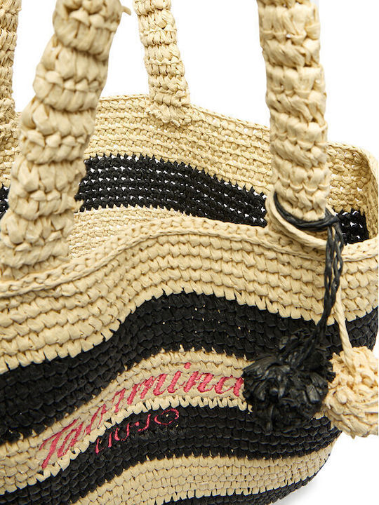 Ψάθινη Damen Shopper Tasche Schwarz