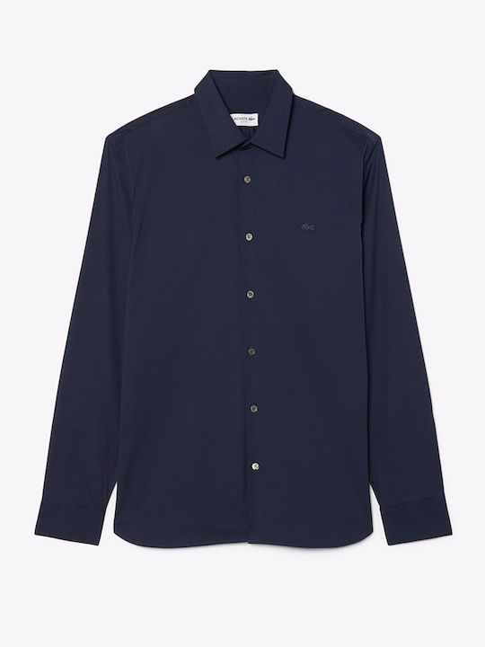 Long Sleeve Shirt in Narrow Fit Navy Blue