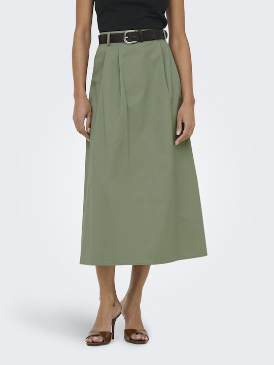 High Waist Maxi Skirt Khaki
