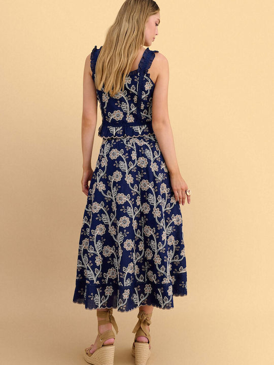 Midi Skirt Floral Multicolour